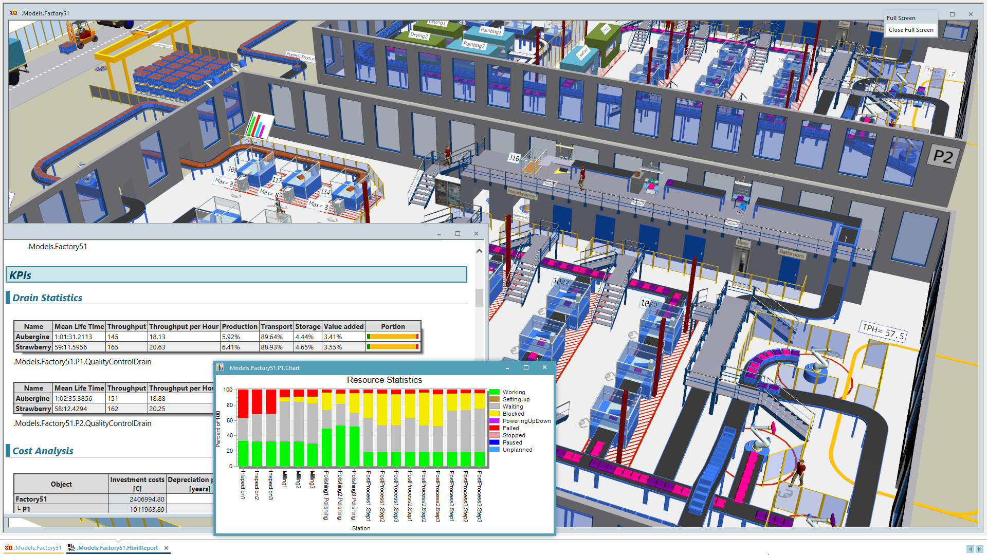 Plant Simulation 16 模型、HTML 报告与资源统计