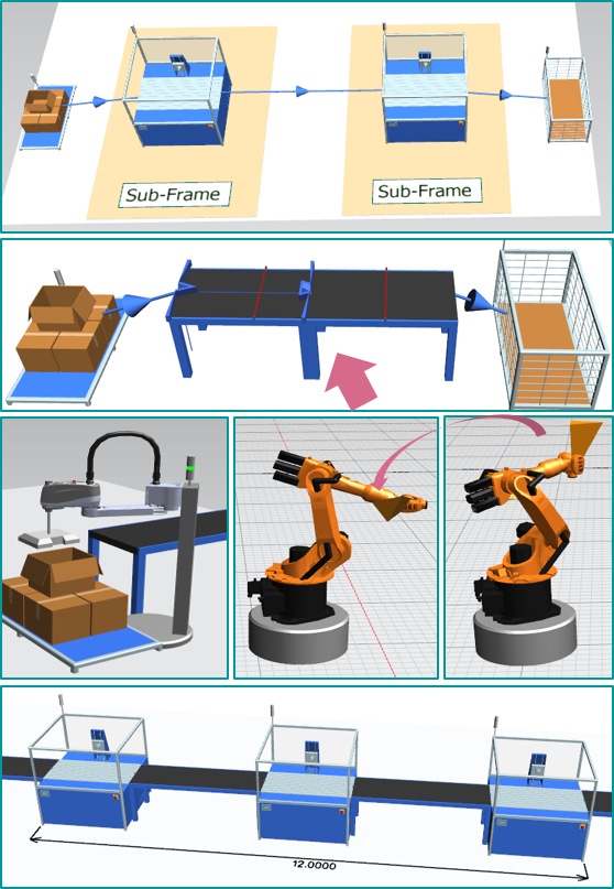 Plant Simulation 16 中模块、输送对象和连接器的官方示例